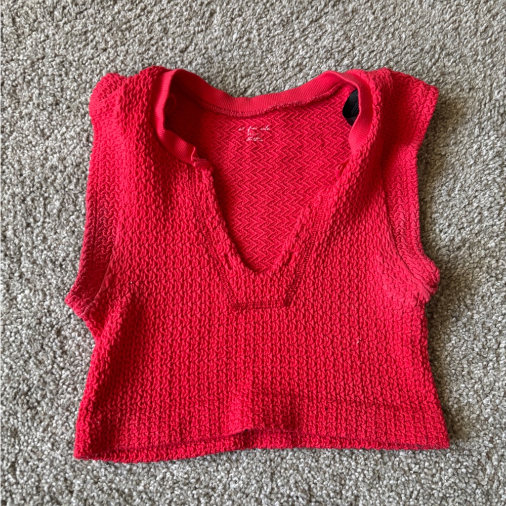 Urban Red Textured Top